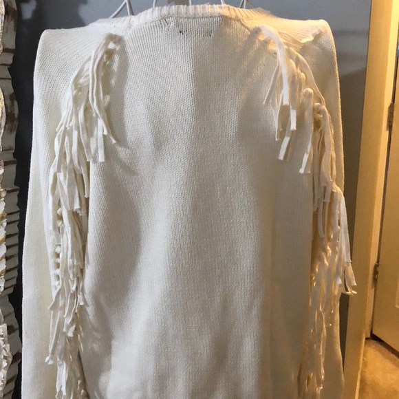 Ralph Lauren Cream Sweater with Fringe - Picture 5 of 5
